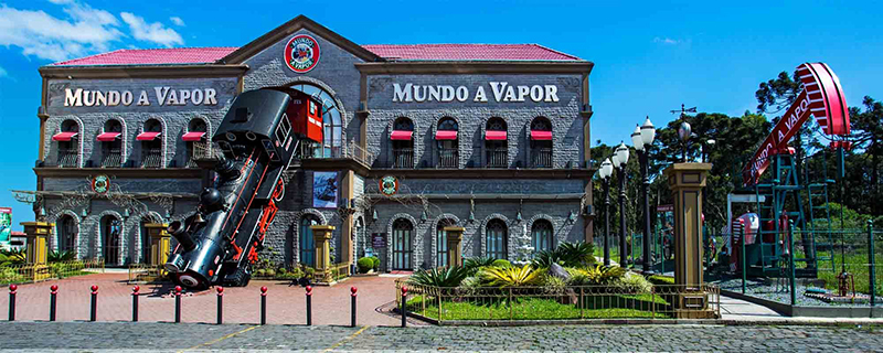 Fachada do Mundo a Vapor em Canela 