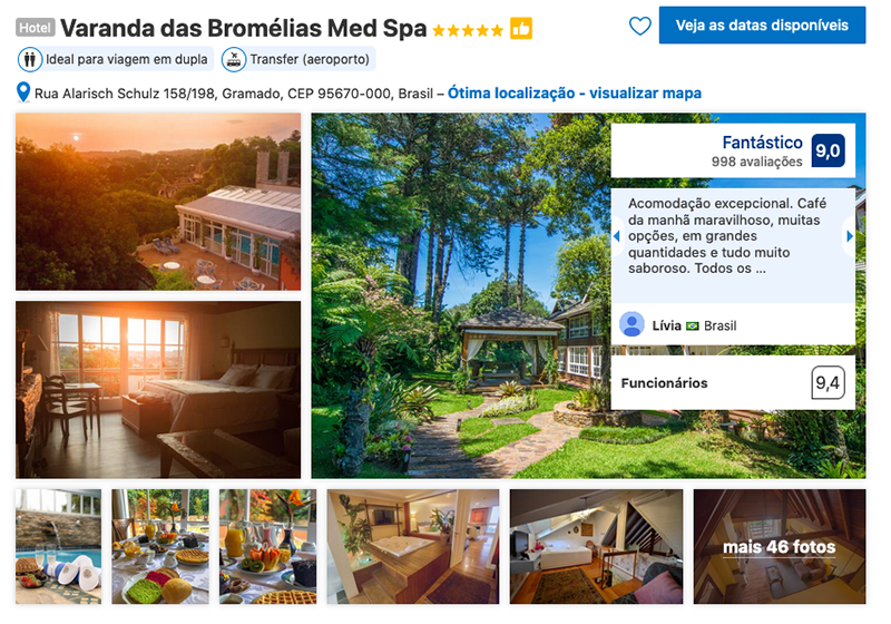 Varanda das Bromélias Med Spa em Gramado