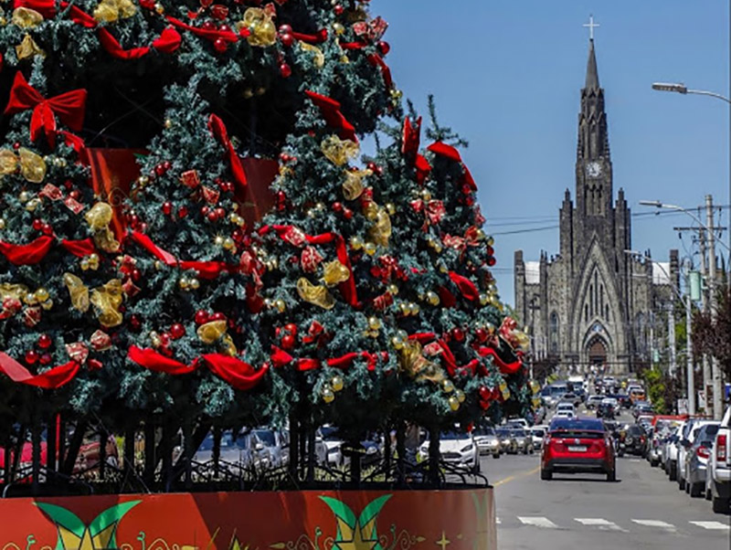 Decoração de Natal na cidade de Canela